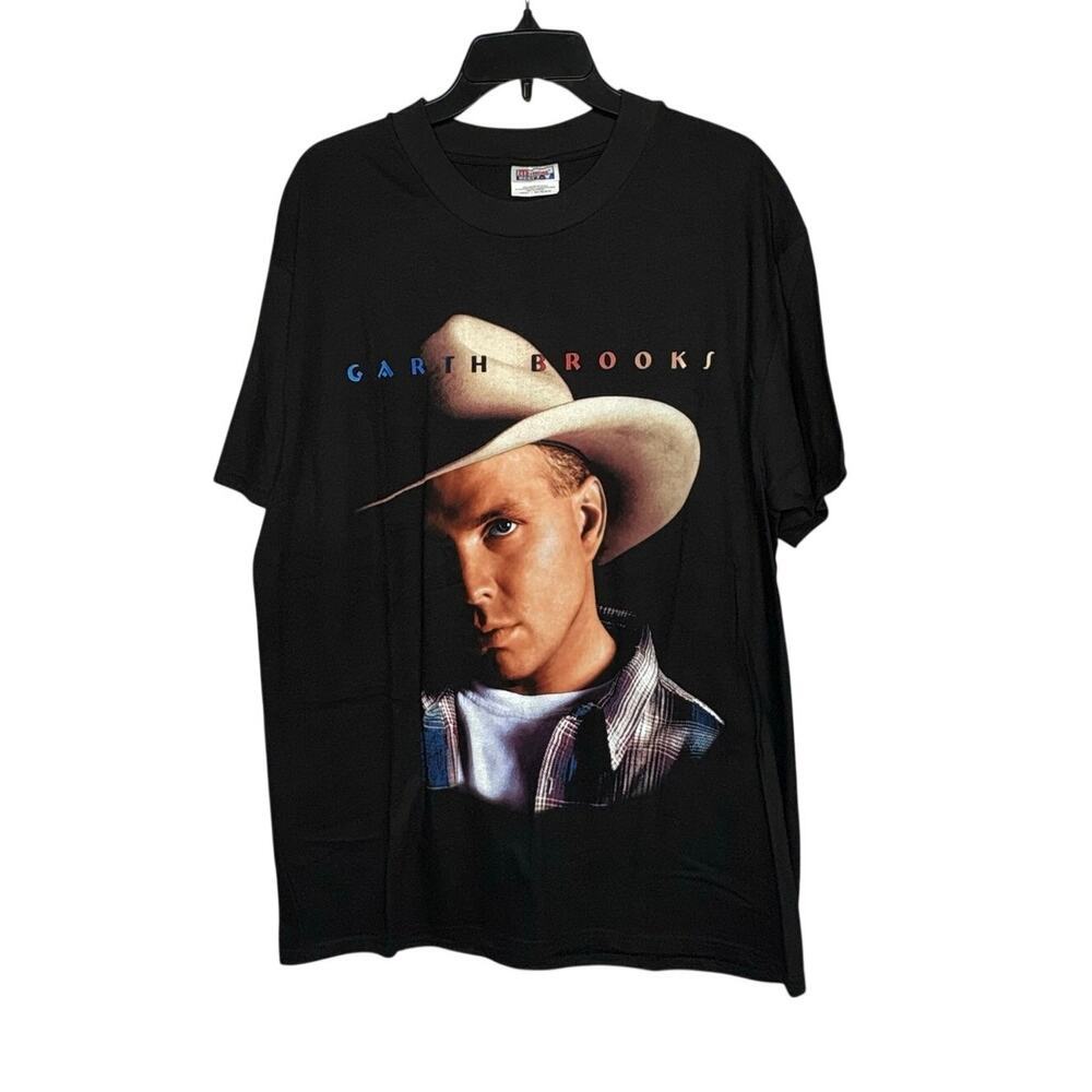 Garth Brooks Fresh Horses Hanes Beefy T Shirt Concert Graphic Shirt VTG Large